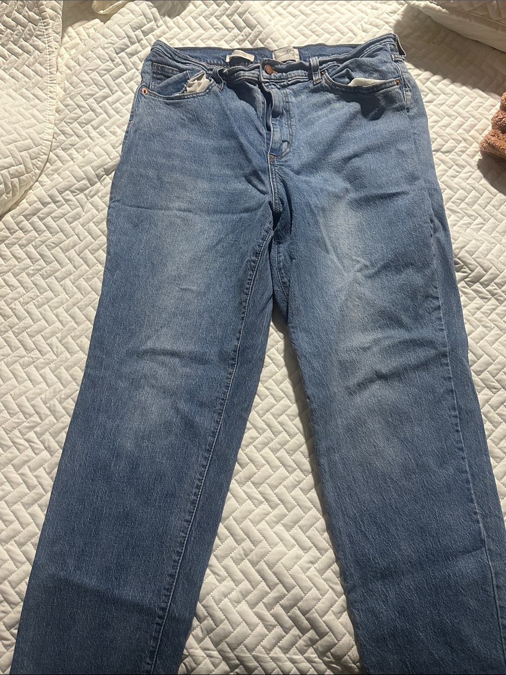 Classic Vintage Straight-Leg Blue Jeans